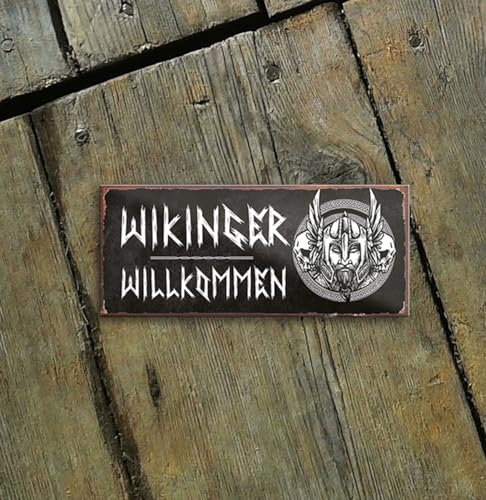 schilderkreis24 – Magnet Lustiger Spruch “ Wikinger Willkommen“ Deko Geschenkidee Mann Frau 9,3x4cm von schilderkreis24