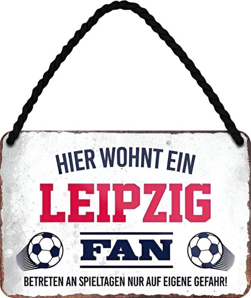 schilderkreis24 Metallschild Blechschild Hier wohnt ein Leipzig Fan 18x12cm von schilderkreis24