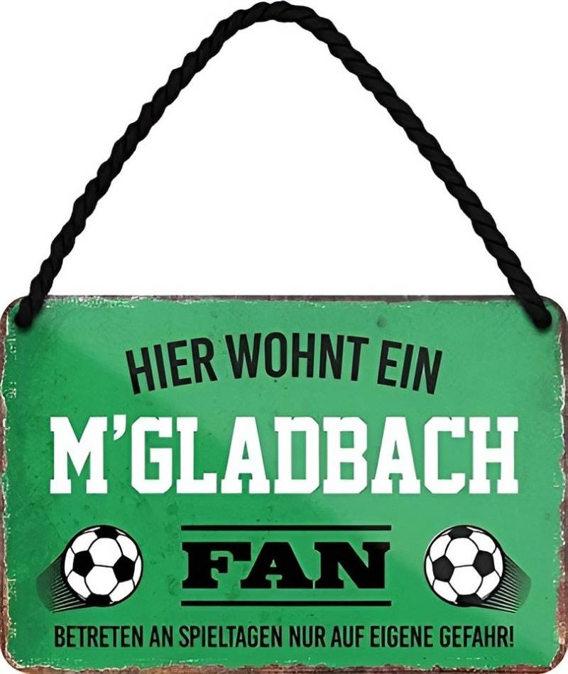 schilderkreis24 Metallschild Blechschild Hier wohnt ein M' Gladbach Fan 18x12cm von schilderkreis24