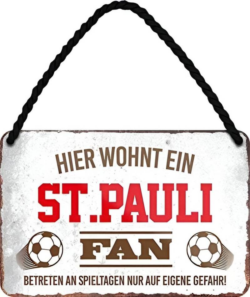 schilderkreis24 Metallschild Blechschild Hier wohnt ein St. Pauli Fan 18x12cm von schilderkreis24