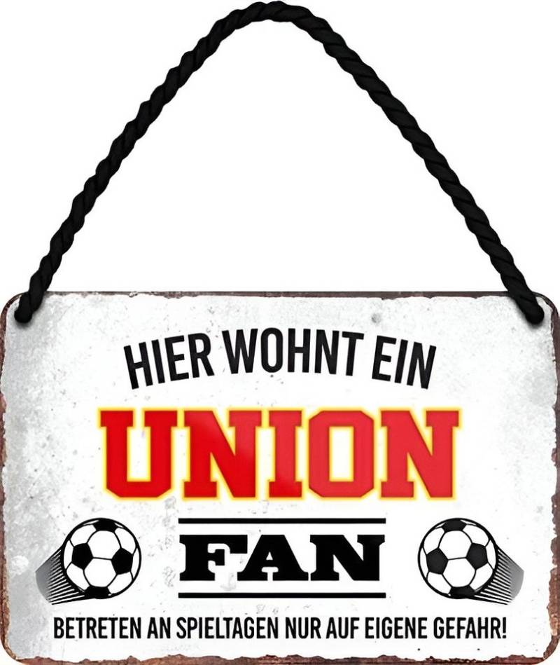 schilderkreis24 Metallschild Blechschild Hier wohnt ein Union Fan 18x12cm von schilderkreis24