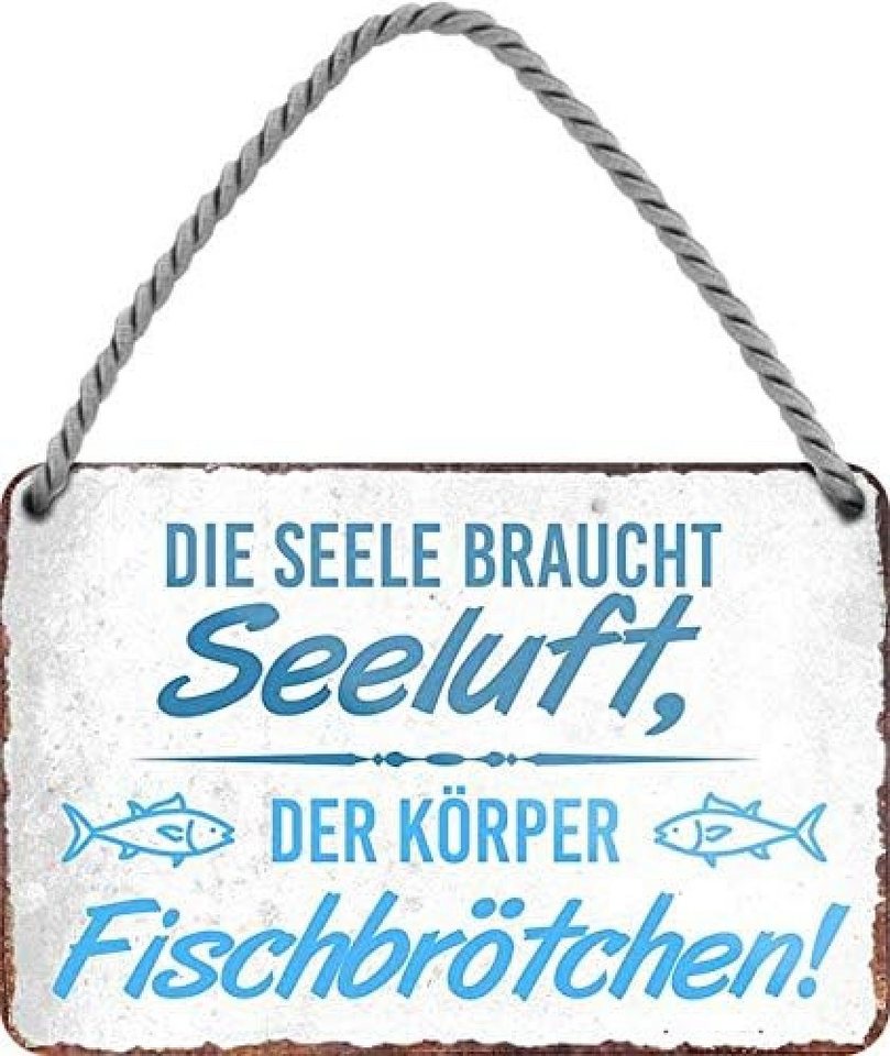 schilderkreis24 Metallschild Die Seele braucht Seeluft, der Körper Fischbrötchen! schilderkreis24 Metallschild Die Seele braucht Seeluft, der Körper Fischbrötchen! von schilderkreis24