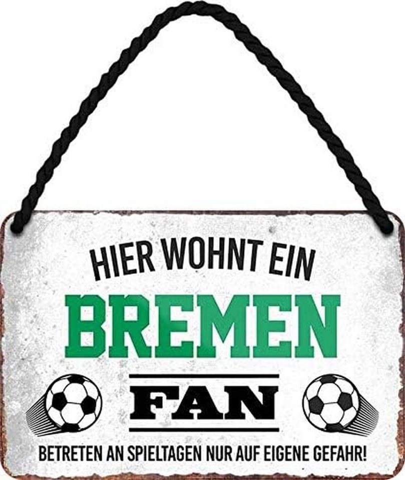 schilderkreis24 Metallschild Hier Wohnt ein Bremen Fan schilderkreis24 Metallschild Hier Wohnt ein Bremen Fan von schilderkreis24