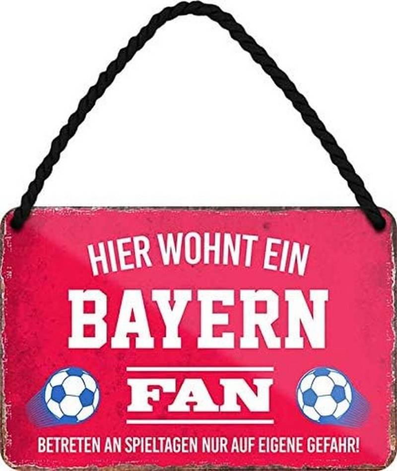 schilderkreis24 Metallschild Hier wohnt ein Bayern Fan von schilderkreis24