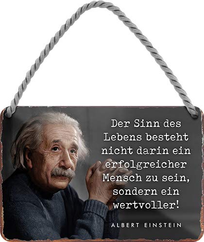 schilderkreis24 Schöner Albert Einstein Spruch Zitat “Der Sinn des Lebens..“ Deko Glück Positiv Denken Leben Nachdenken Motivation Hängeschild Geschenkidee Geburtstag Weihnachten 18x12 cm schilderkreis24 Schöner Albert Einstein Spruch Zitat “Der Sinn des Lebens..“ Deko Glück Positiv Denken Leben Nachdenken Motivation Hängeschild Geschenkidee Geburtstag Weihnachten 18x12 cm von schilderkreis24