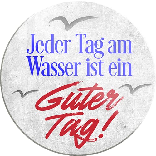 schilderkreis24 – Schöner Spruch “Jeder Tag am Wasser ist EIN guter Tag!“ Magnet Deko Kühlschrankmagnet Norden Moin Hamburg Ostsee Meer Strand Hafen Geschenkidee 8x8 cm von schilderkreis24