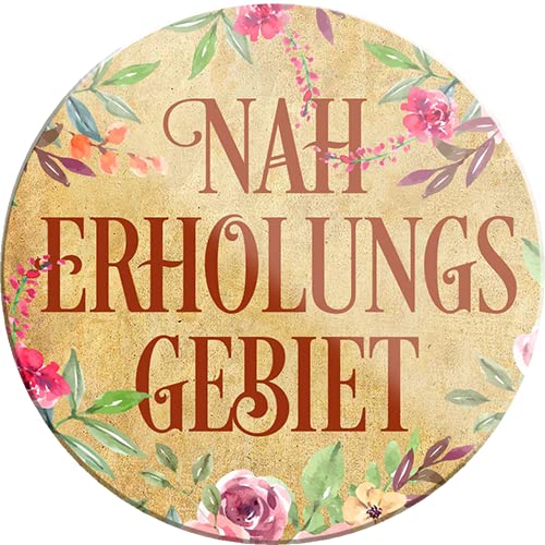 schilderkreis24 – Schöner Spruch “Naherholungsgebiet“ Magnet Deko Blumen Wiese Kühlschrankmagnet 8x8 cm von schilderkreis24