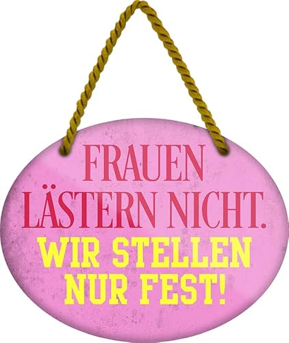 schilderkreis24 - Witziges Blechschild 18x14 cm - "Frauen lästern nicht. Wir stellen nur fest!" - Humorvolle Dekoration für Frauenräume schilderkreis24 - Witziges Blechschild 18x14 cm - "Frauen lästern nicht. Wir stellen nur fest!" - Humorvolle Dekoration für Frauenräume von schilderkreis24