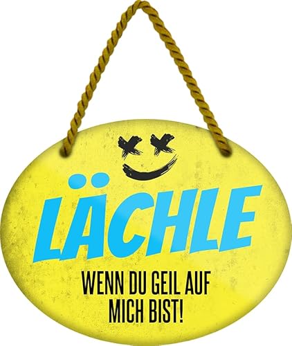 schilderkreis24 - Witziges Blechschild 18x14 cm - "Lächle, wenn du begeistert von mir bist!" - Humorvolle Dekoration für Zuhause und Büro von schilderkreis24