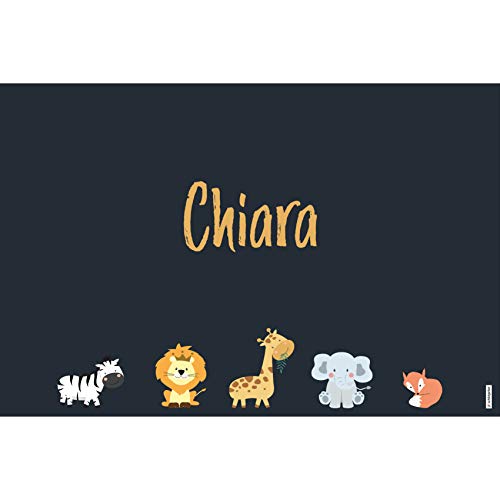 schildgetier Chiara Türschild Namensschild Chiara Geschenk mit Namen und süßen Tier Motiven 30 x 20 cm Dekoschild Schild mit Tieren von schildgetier
