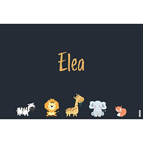 schildgetier Elea Türschild Namensschild Elea Geschenk mit Namen und süßen Tier Motiven 30 x 20 cm Dekoschild Schild mit Tieren von schildgetier