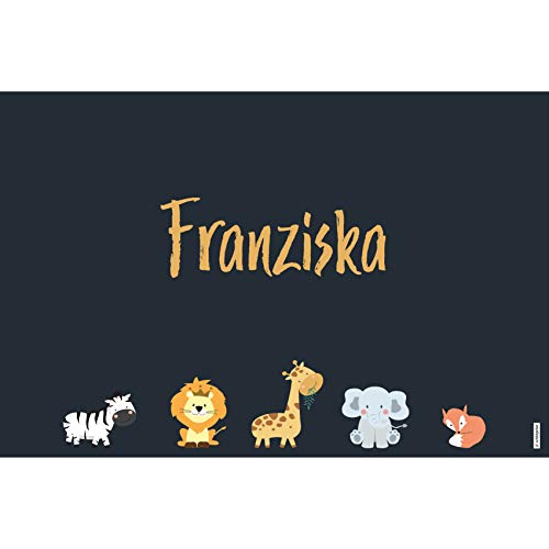 schildgetier Franziska Türschild Namensschild Franziska Geschenk mit Namen und süßen Tier Motiven 30 x 20 cm Dekoschild Schild mit Tieren von schildgetier
