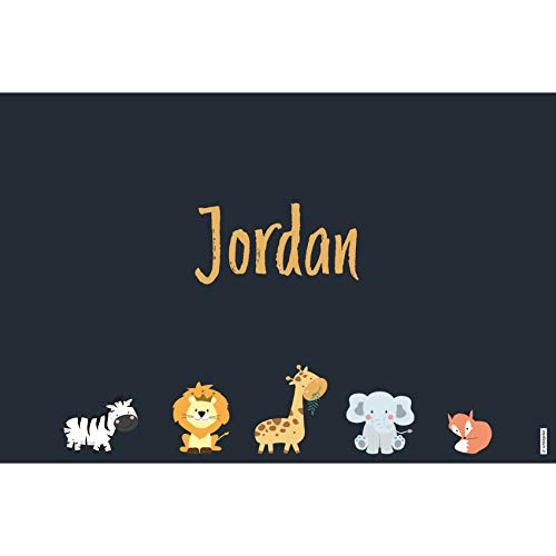 schildgetier Jordan Türschild Namensschild Jordan Geschenk mit Namen und süßen Tier Motiven 30 x 20 cm Dekoschild Schild mit Tieren von schildgetier