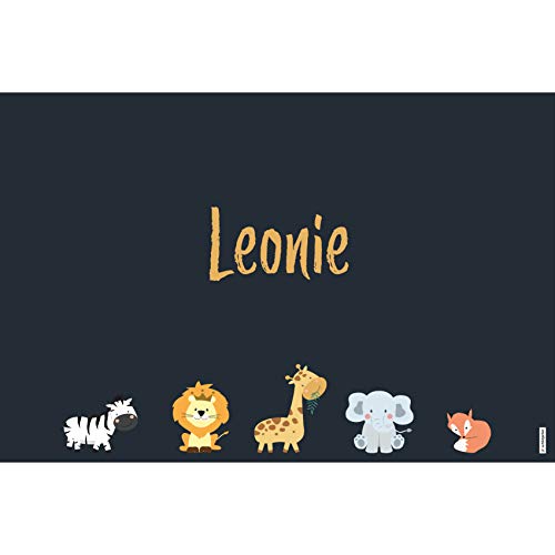 schildgetier Leonie Türschild Namensschild Leonie Geschenk mit Namen und süßen Tier Motiven 30 x 20 cm Dekoschild Schild mit Tieren von schildgetier