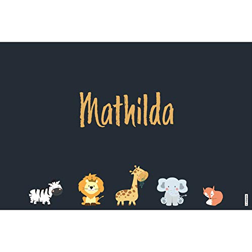 schildgetier Mathilda Türschild Namensschild Mathilda Geschenk mit Namen und süßen Tier Motiven 30 x 20 cm Dekoschild Schild mit Tieren von schildgetier