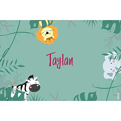 schildgetier Taylan Türschild Namensschild Taylan Geschenk mit Namen und süßen Dschungel Tier Motiven 30 x 20 cm Dekoschild Schild mit Tieren von schildgetier