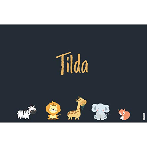 schildgetier Tilda Türschild Namensschild Tilda Geschenk mit Namen und süßen Tier Motiven 30 x 20 cm Dekoschild Schild mit Tieren von schildgetier