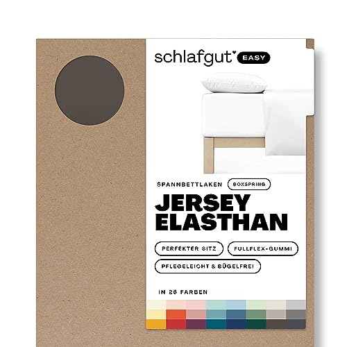 Schlafgut Easy Boxspring Jersey Elasthan bis 200x220 cm, Sand Deep aus 100% Baumwolle von schlafgut