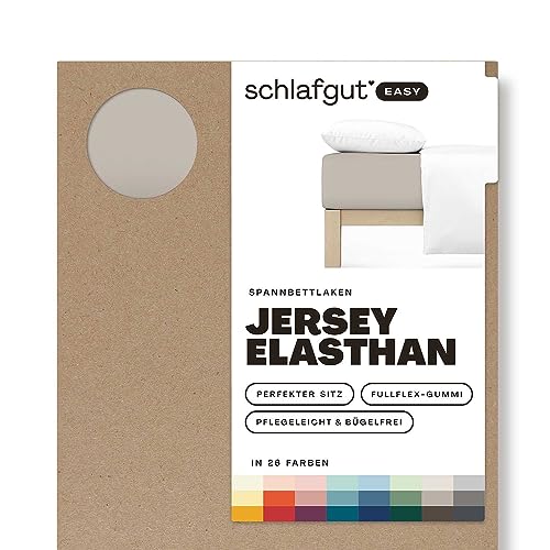 Schlafgut Easy Jersey Elasthan Spannbettlaken 140x200 bis 160x220 Sand Mid, Spannbetttuch aus superweicher Baumwolle mit Elasthan Schlafgut Easy Jersey Elasthan Spannbettlaken 140x200 bis 160x220 Sand Mid, Spannbetttuch aus superweicher Baumwolle mit Elasthan von schlafgut