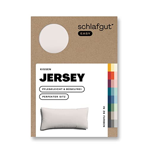 Schlafgut Easy Jersey Kissenbezug 40x80 cm Sand Light mit 100% Baumwolle, superweicher & atmungsaktiver Kopfkissenbezug von schlafgut