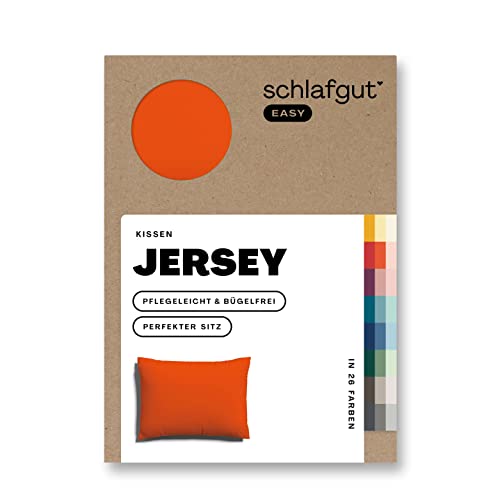 Schlafgut Easy Jersey Kissenbezug 70x90 cm Red Mid mit 100% Baumwolle, superweicher & atmungsaktiver Kopfkissenbezug von schlafgut