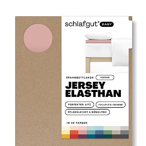 Schlafgut Easy Jersey Elasthan Topper Spannbettlaken 140x200 bis 160x220 Purple Mid, Spannbetttuch aus superweicher Baumwolle mit Elasthan Schlafgut Easy Jersey Elasthan Topper Spannbettlaken 140x200 bis 160x220 Purple Mid, Spannbetttuch aus superweicher Baumwolle mit Elasthan von schlafgut