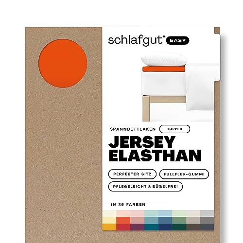 Schlafgut Easy Topper Jersey Elasthan bis 160x220 cm, Red Mid aus 100% Baumwolle von schlafgut