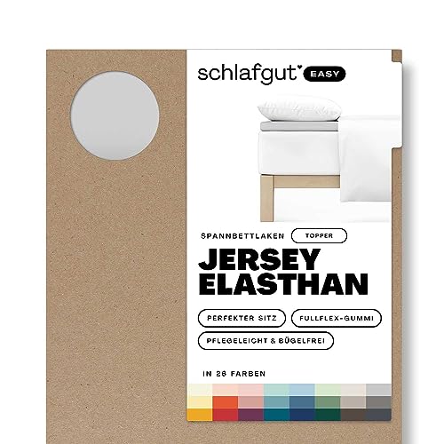 Schlafgut Easy Topper Jersey Elasthan bis 200x220 cm, Grey Light aus 100% Baumwolle von schlafgut