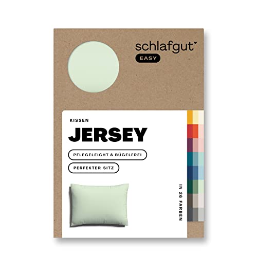 Schlafgut Easy Jersey Kissenbezug 40x60 cm Green Light mit 100% Baumwolle, superweicher & atmungsaktiver Kopfkissenbezug von schlafgut