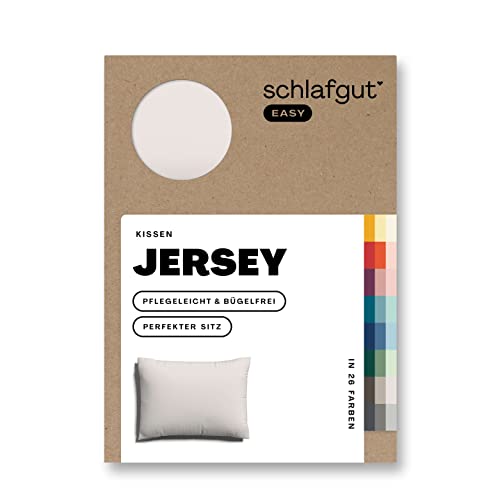 Schlafgut Easy Jersey Kissenbezug 40x60 cm Sand Light mit 100% Baumwolle, superweicher & atmungsaktiver Kopfkissenbezug von schlafgut