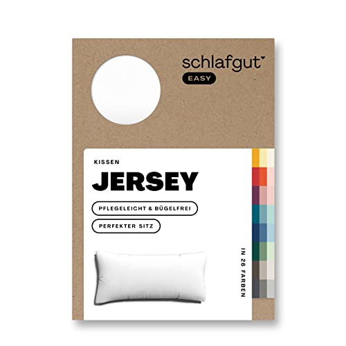 Schlafgut Easy Jersey Kissenbezug 40x80 cm Full-White mit 100% Baumwolle, superweicher & atmungsaktiver Kopfkissenbezug von schlafgut