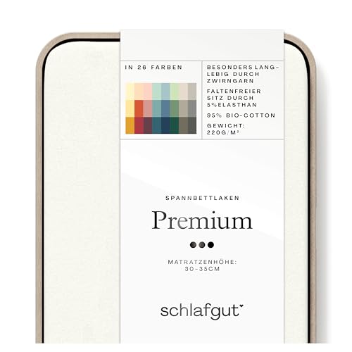 Schlafgut Premium Spannbettlaken 140x190cm bis 160x220cm Off-White, Spannbetttuch in Wollweiss aus weicher Biobaumwolle Schlafgut Premium Spannbettlaken 140x190cm bis 160x220cm Off-White, Spannbetttuch in Wollweiss aus weicher Biobaumwolle von schlafgut