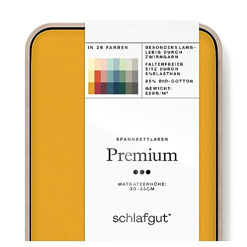 Schlafgut Premium Spannbettlaken 140x200cm bis 160x220cm Yellow Deep, Spannbetttuch aus weicher Biobaumwolle Schlafgut Premium Spannbettlaken 140x200cm bis 160x220cm Yellow Deep, Spannbetttuch aus weicher Biobaumwolle von schlafgut
