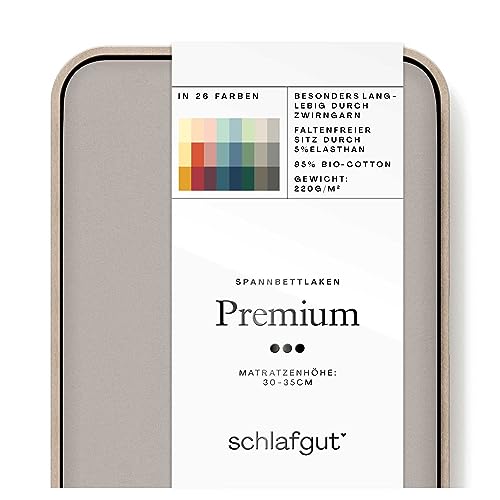Schlafgut Premium Spannbettlaken 90x190cm bis 100x220cm Sand Mid, Spannbetttuch aus weicher Biobaumwolle Schlafgut Premium Spannbettlaken 90x190cm bis 100x220cm Sand Mid, Spannbetttuch aus weicher Biobaumwolle von schlafgut