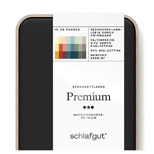 Schlafgut Premium Spannbettlaken 180x200cm bis 200x220cm Off-Black, Spannbetttuch aus weicher Biobaumwolle Schlafgut Premium Spannbettlaken 180x200cm bis 200x220cm Off-Black, Spannbetttuch aus weicher Biobaumwolle von schlafgut