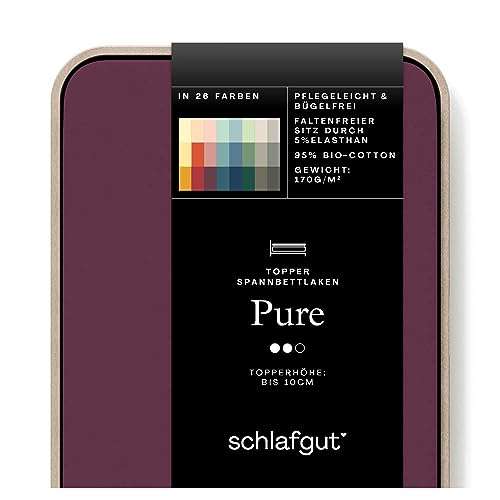 Schlafgut Pure Topper Spannbettlaken 90x190cm bis 100x220cm Purple Deep, Spannbetttuch aus weicher Biobaumwolle Schlafgut Pure Topper Spannbettlaken 90x190cm bis 100x220cm Purple Deep, Spannbetttuch aus weicher Biobaumwolle von schlafgut