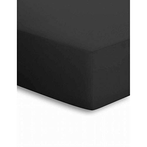 Schlafgut Spannbetttücher Mako-Jersey 50041 schwarz - 075 100x200 cm von schlafgut