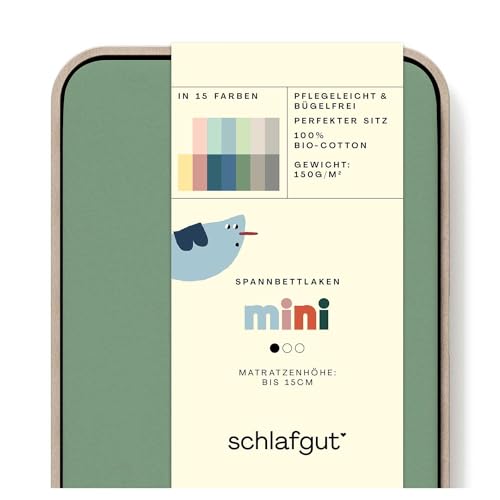 schlafgut Casual Mini Spannbettlaken für Baby- & Kinderbett, 60x120cm - 70x140cm, Spannbetttuch 100% Bio-Baumwolle, Green Mid schlafgut Casual Mini Spannbettlaken für Baby- & Kinderbett, 60x120cm - 70x140cm, Spannbetttuch 100% Bio-Baumwolle, Green Mid von schlafgut
