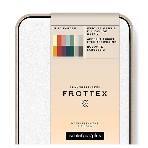 schlafgut Frottex Spannbettlaken bis 100x200cm, Frottee Full-White aus kuscheliger Baumwolle von schlafgut