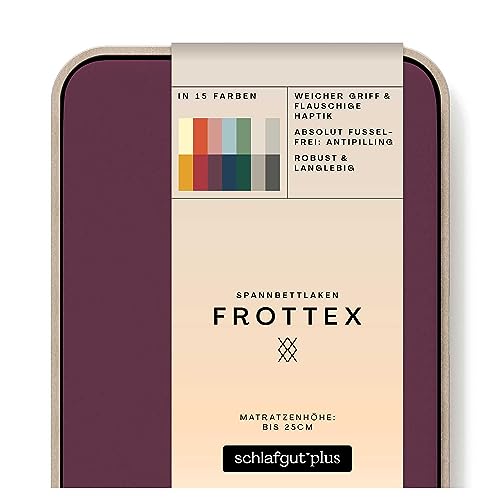 schlafgut Frottex Spannbettlaken bis 100x200cm, Frottee Purple Deep aus kuscheliger Baumwolle von schlafgut