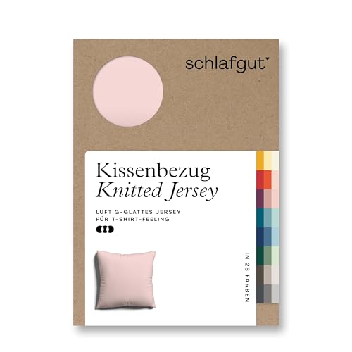 schlafgut Knitted Jersey Kissenbezug 40x40 cm Purple Light Uni weicher Premium Kopfkissenbezug einzeln, faltenfrei mit Elasthan von schlafgut