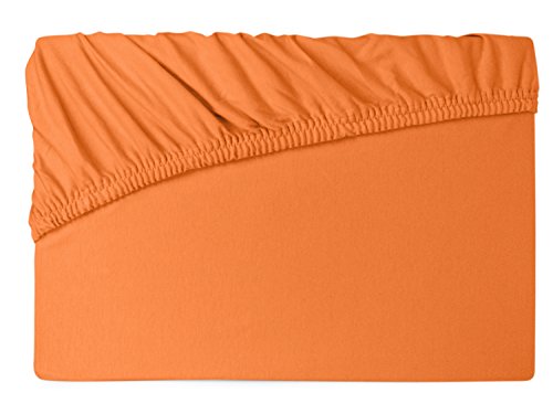 schlafgut Lagerräumung - Sonderpreis - Spannbettlaken - Aloe Vera, Betttuch ca. 60-70 x 120-140 cm, orange von schlafgut