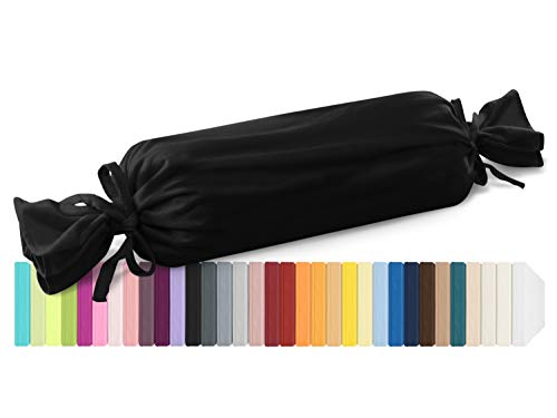 schlafgut Mako Jersey Spannbetttuch 15001 oder Kissenbezug 15101 - Baumwolle 406.463, schwarz, Kissenbezug 15 x 40 cm von schlafgut