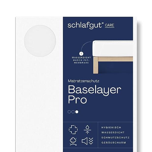 Schlafgut Pro Molton Wasserdichter Matratzenschoner 90x190-100x200 aus 100% Baumwolle, Matratzenauflage mit Gummizug von schlafgut