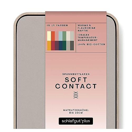 schlafgut Soft Contact Spannbettlaken bis 100x200cm, Sand Mid aus 100% Biobaumwolle wärmend schlafgut Soft Contact Spannbettlaken bis 100x200cm, Sand Mid aus 100% Biobaumwolle wärmend von schlafgut
