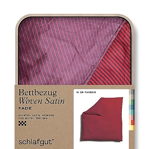 schlafgut Woven Fade Satin Bettwäsche 200x200cm gestreift Bettdecke Bezug einzeln, Gray Fade in Hotelqualität mit 100% Baumwolle von schlafgut