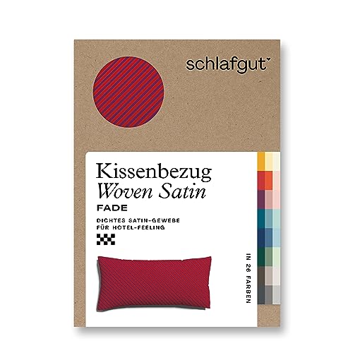 schlafgut Woven Fade Satin Kissenbezug 40 x 80 cm Gray Fade gestreift in Premium Hotelqualität, Kopfkissenbezug einzeln mit 100% weicher Baumwolle von schlafgut