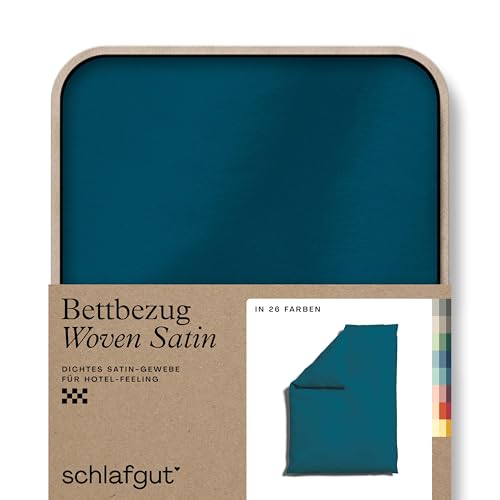schlafgut Woven Satin Bettwäsche 155x220cm Bettdecke Bezug einzeln, Petrol Deep Uni in Hotelqualität mit 100% Baumwolle schlafgut Woven Satin Bettwäsche 155x220cm Bettdecke Bezug einzeln, Petrol Deep Uni in Hotelqualität mit 100% Baumwolle von schlafgut