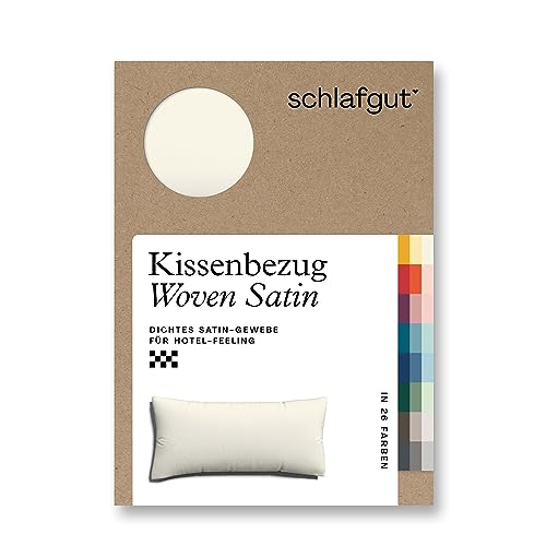 schlafgut Woven Satin Kissenbezug 40 x 80 cm Yellow Light Uni in Premium Hotelqualität, Kopfkissenbezug einzeln mit 100% weicher Baumwolle von schlafgut