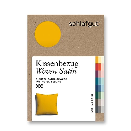 schlafgut Woven Satin Kissenbezug 40x40 cm Yellow Deep Uni in Premium Hotelqualität, Kopfkissenbezug einzeln mit 100% weicher Baumwolle schlafgut Woven Satin Kissenbezug 40x40 cm Yellow Deep Uni in Premium Hotelqualität, Kopfkissenbezug einzeln mit 100% weicher Baumwolle von schlafgut
